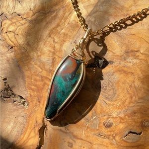 14k Gold Filled Sonora Sunrise Healing Stone Unisex Necklace Pendant